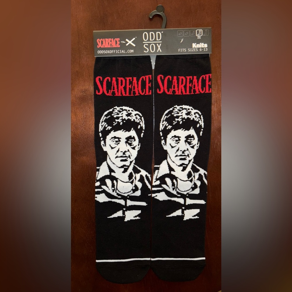 SCARFACE ODD SOX NOVELTY CREW SOCKS NWT MEN’S SHOE SIZE 6-13